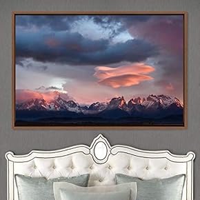 signwin Framed Canvas Wall Art Mountainscape Aerial Dramatic...