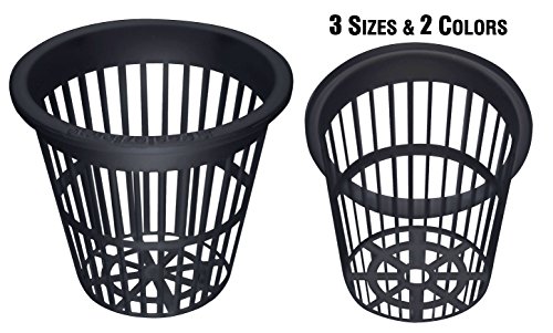 NP3BB: 3 Inch Black Slotted Mesh Net Pot for Hydroponics/Aquaponics/Orchids - 50 Pack