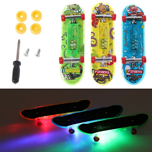 Forgun 2pcs LED Mini Skateboard Finger Board Tech Deck Kids Toy Gifts Baby Toy