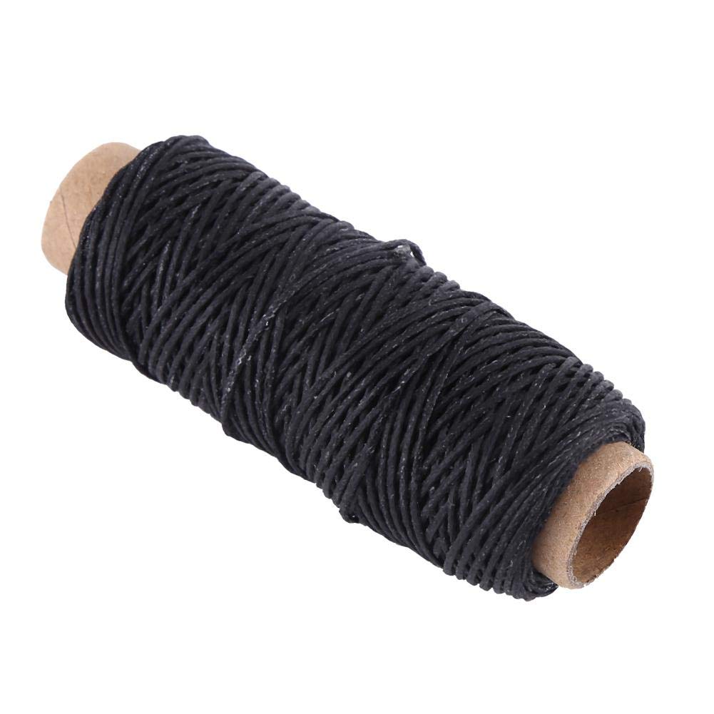 Colorful Sewing Thread Spool Assorted Thread Polyester Multipurpose Sewing Thread Waxed Thread for Leather Shoes Hand Stitching Crafts (Black)