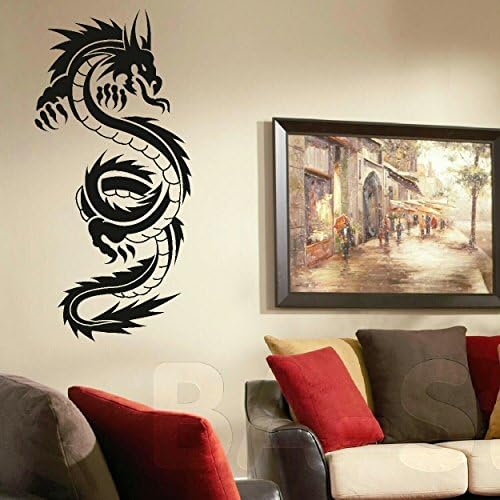 LaoGraphics® Chinese Dragon, Oriental Wyvern Wall Stickers, Vinyl Art Transfers, Art Interior Decal Graphics, Removable Contemporary Décor, Gift Idea zzz-th29
