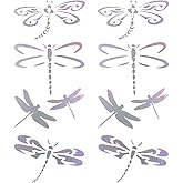 GORGECRAFT 8Pcs Dragonfly Car Sticker Self Adhesive Animal Car Decal Waterproof Reflective Vinyl Window Decal Vinyl Automotive Exterior Decoration Decals for Truck Laptop Walls Laptop, Colorful