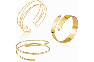 Inactwin Minimalist Gold Arm Cuff For Women Dainty Silver Arm Cuff Upper Arm Simple 18k Gold Plated Thin Cuff Trendy Jewelry