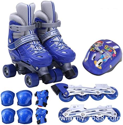 Roller Skates, Beginner Skates, Children's Double-Row Wheel, 3-7 Years Old Set, Children's Four-Wheeled Roller Skates, Men and Women (Size : M Number (35-38 Yards))