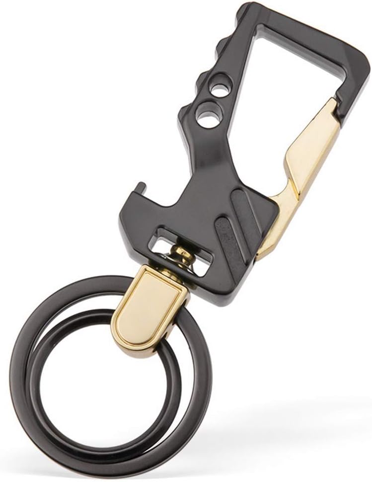 nuosen 2 Pcs Keychain, Car Key Chain Metal Keyring Bottle Opener Keychain for Men, Multicolour, 1 x 8.5 x 2.2 cm - Image 4