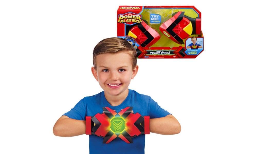 POWER PLAYERS, PWW05 Electronic Power Bandz - Axel Gloves in the Series for Transforming, Sound & Light Effects, Toy for Children from 4 years and above