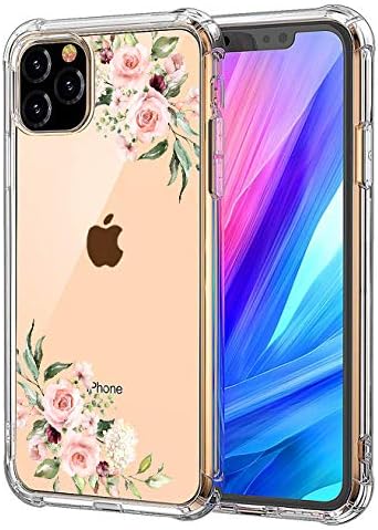UCMDA Compatible with iPhone 11 Case - Flexible Slim Clear Silicone Cover Case for iPhone 11 6.1 Inch 2019(Pink Rose)