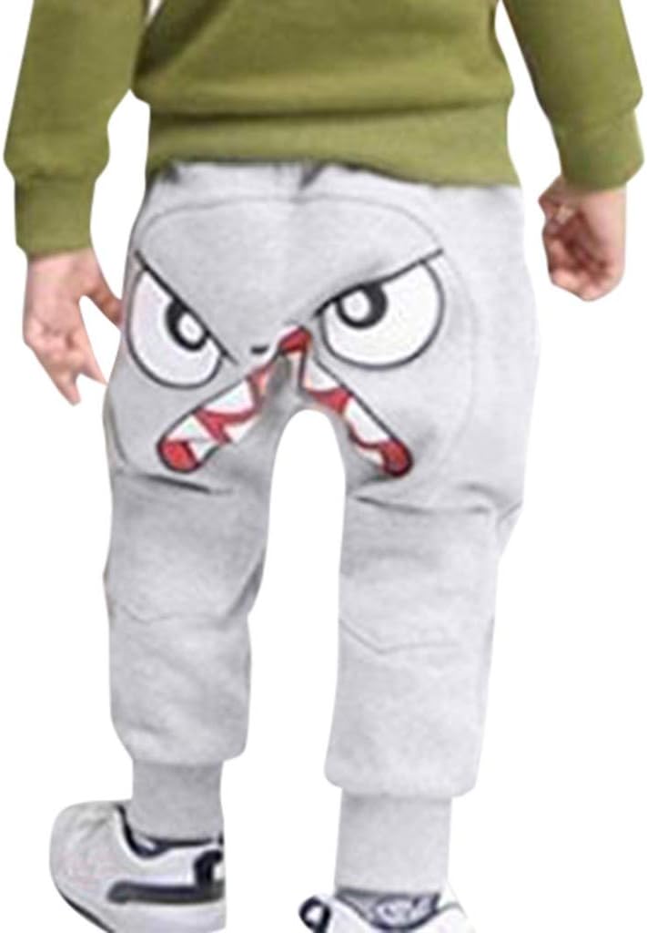 Baby Pants,Toddler Baby Kids Girls Boys Cartoon Shark Character Letter Tongue Harem Pants Toddler Thick Warm Trouser for 0-3 Years Old Kids Solid Pants Leggings