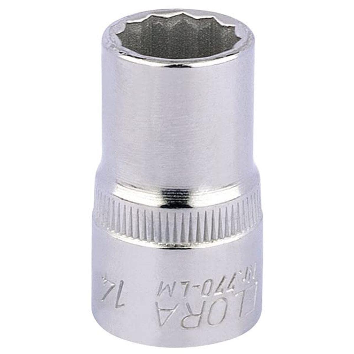 Draper 24591 Elora Bi-Hexagon Socket, 1/2" Square Drive, 14mm, Blue — image 1