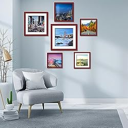 9x9 inch Wood Picture Frame for Wall Hanging or