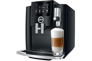 Jura S8 Automatic Coffee and Espresso Machine with 4.3-Inch Touchscreen Color Display, Automatic Filter Detection, and Programmable Coffee Strength (Piano Black, Renewed)