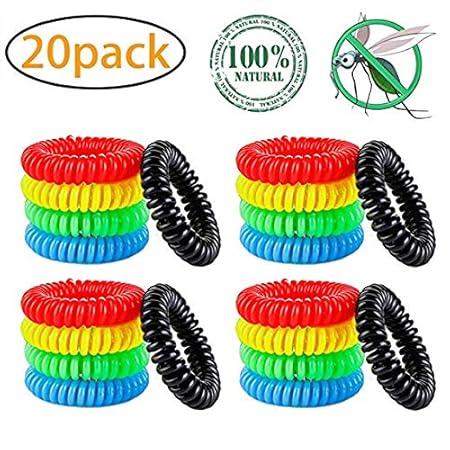 YSense 20 Stück Mückenschutz Armband,Anti Mosquito Bracelet Repellent Wristband natürlichen Öl Sicheres Deef-Freies und Wasse