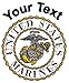 Personalized custom embroidered Marines emblem polo shirt