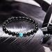 Men Bracelet-Natural Genuine Matt Black Agate Gem Bead, maxin 8MM Healing Power Crystal Elastic Bracelet