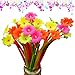 BUOP Novelty Design Cherry Blossom Flower Style Ball Point Pen, Cute Cartoon Silicone Flower Fine Point Black Rollerball Gel Ink Pen, Two Dozen (24pcs) Box
