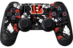 Skinit Decal Gaming Skin Compatible with PS4 Controller - Officially Licensed NFL Cincinnati Bengals Tropical Print Design