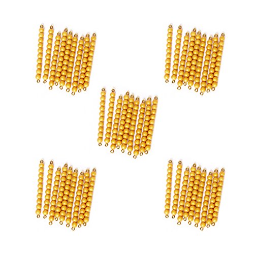 Montessori 45 Golden Bead Bars of 10 with Box
