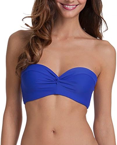Collections By Catalina Womens Twist Bandeau Bikini Top With Underwire Support (Extra Large, Royal Crew)
