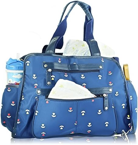 Next Mommy Baby Diaper Bag with Changing Pad, Stroller Clips and Shoulder Strap, Blue