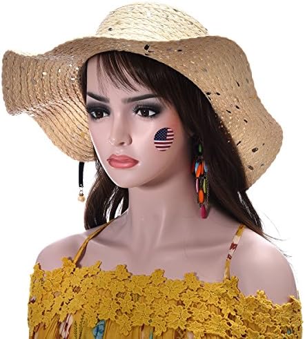 Womens Big Bowknot Straw Hat Floppy Foldable Roll up Beach Cap Sun Hat UPF 50+