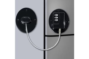 Fridge Lock AOSITE 1 Pcs Refrigerator Lock Combination Black Combo Fridge Locks for Adults Refrigerator Lock for Children Adhesive Freezer Door Lock Child Safe Refrigerator Lock for Kids