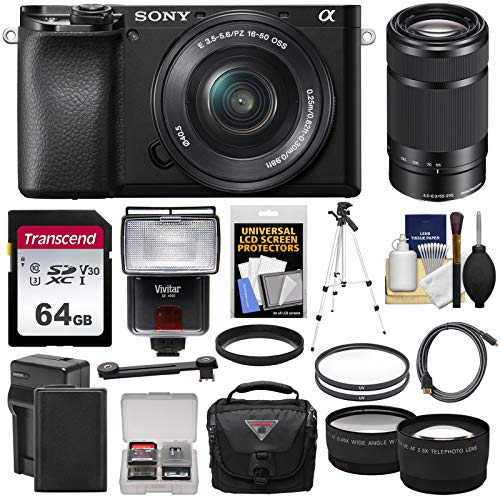 Sony Alpha A6100 Mirrorless Digital Camera with 1650mm & 55210mm Lens