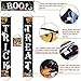 Chuangdi 4 Pieces Trick OR Treat Banner Halloween Porch Sign Outdoor Indoor Hanging Sign with Pumpkin Bat Skull Cat Spider Pattern for Halloween Gate Garden Home Party Decorations (Black)