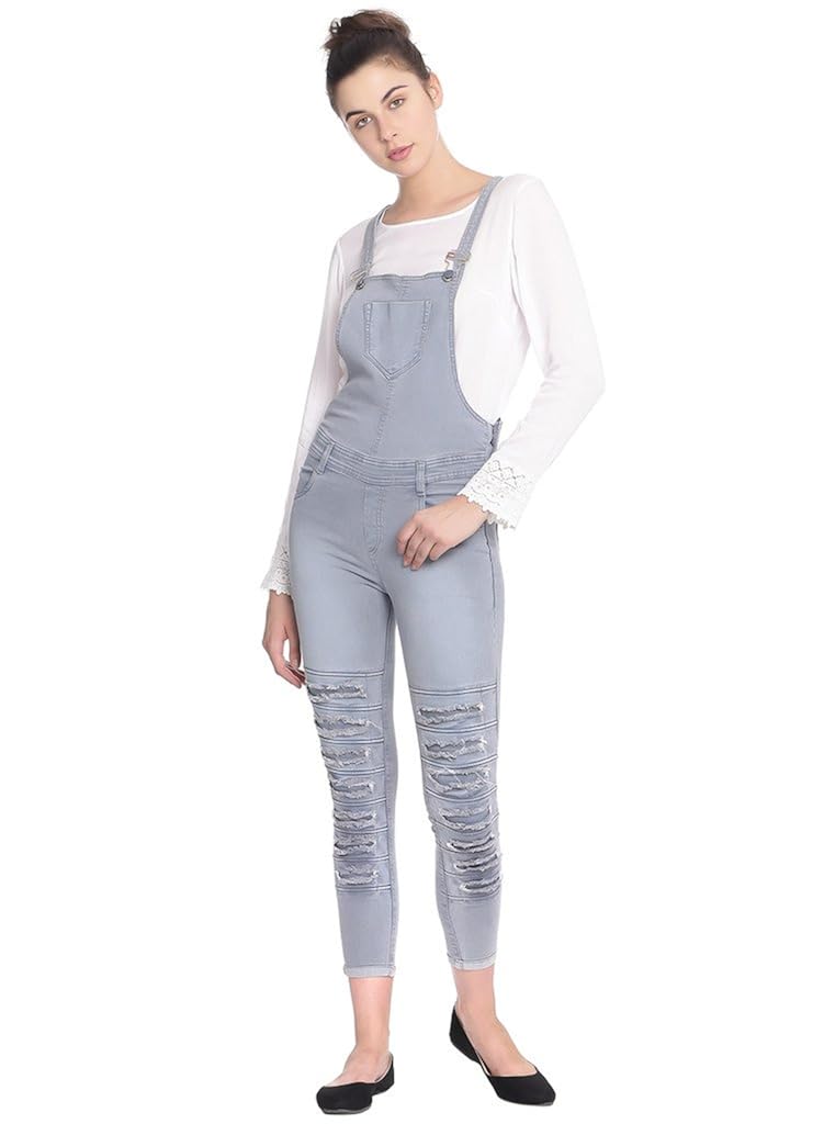 broadstar women denim grey dungarees