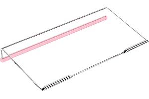 Richboom Computer Keyboard Stand for Desktop, 11.8" Tiny Clear Acrylic Keyboard Riser 78 Keys Compact Keyboard Lift for Desk Ergonomic Short Keyboard Holder Tray with Black and Pink Silicone Strip
