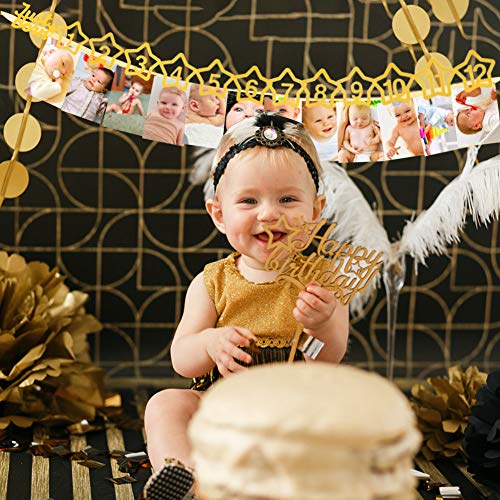 First Birthday Photo Banner First Birthday Decoration Great for One Year Old Celebration Party Supplies