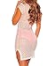 Shawhuwa Womens Sexy Lace V Neck Bikini Cover up Beach Dress Swimwear M White