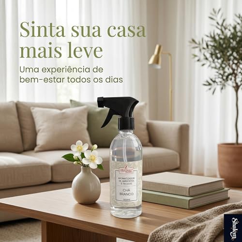 Aromatizador de Ambientes e Tecidos Chá Branco 500ml, Home Spray Perfumado para Casa, Roupas de Cama, Sofás e Cortinas
