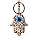 Bolbove Evil Eye Hamsa Hand Keychain Sparkling Keyring Crystal Rhinestones Purse Pendant Handbag Charm
