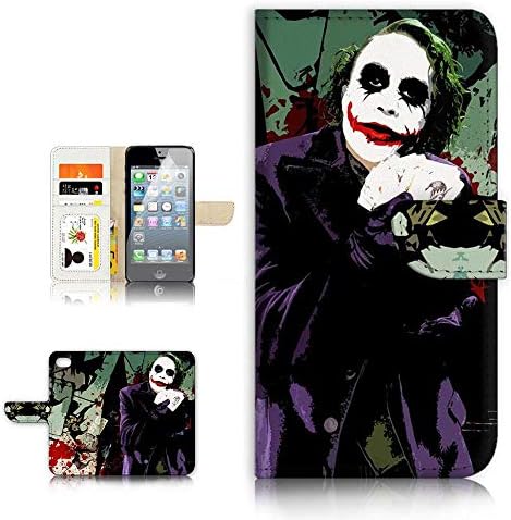 (for iPhone 8 Plus/iPhone 7 Plus) Flip Wallet Case Cover & Screen Protector Bundle - A21645 Joker
