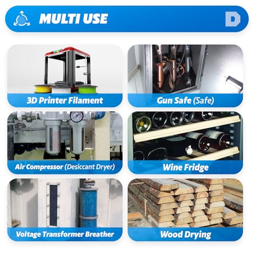 Dry & Dry Blue Indicating Silica Gel Beads Desiccants (Industry Standard 3-5 mm) - Reusable Desiccant Beads Silica Beads(Blue to Pink) - 2 lbs