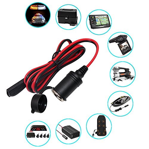 KUNCAN 6FT 12V Motorcycle Power Female Cigarette Lighter Socket to Sae with Sae 2 Pin Quick Release Disconnect Connector Plug, 16AWG Heavy Duty Extension Cable - Thumbnail 6