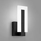 JERANDO Modern LED Acrylic Wall Sconce, Black Indoor Wall Light Fixtures, 6000K Cold White Wall Mounted Lamp, Wall Sconce Lig