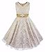 iEFiEL Kids Big Girls V-Neck Lace Flower Dress Graduation Pageant Ball Gown