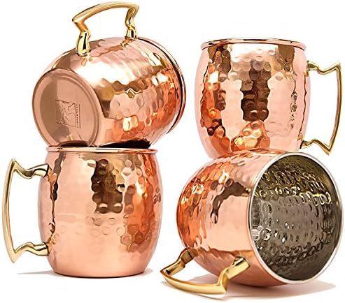Yoelike Copper Mug for Moscow Mules - 22 oz Perfect Copper Mug No Inner Lining - Copper 100 Percent Pure, Moscow Mule Copper Mugs (Copper type 5)