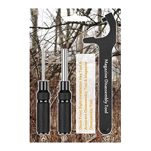XAegis Glock Tool Set, Magazine Disassembly Tool w/Armorers Punch Tool & Front Sight Installation 3/16 Hex Tool for Glock Accessories GT08 - Thumbnail 7