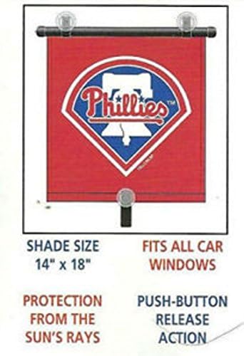 Philadelphia Phillies Retractable Car Window Shade With Suction Cups
