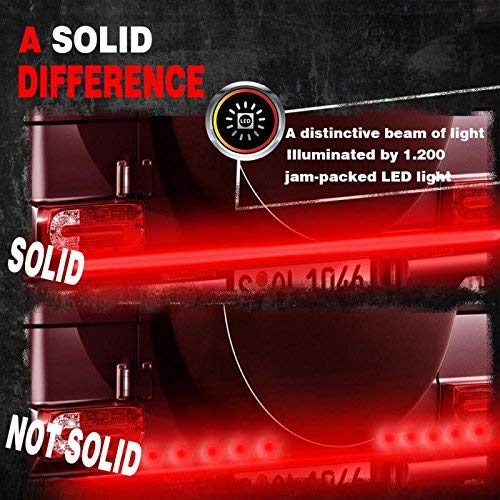 MAIKER 60" Redline TRIPLE LED Tailgate Bar Solid Red Turn Signal Full Function Reverse Brake Running Lights for Pickup SUV Jeeps RV Dodge Ram Toyota Chevy GMC