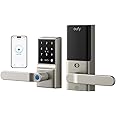 eufy Smart Lock C33, Fingerprint Keyless Door Lock with Handle, Built-in Wi-Fi, APP Remote Control, Biometric Door Knob for Entry Door, Auto Lock, IP53 Waterproof, Nickel