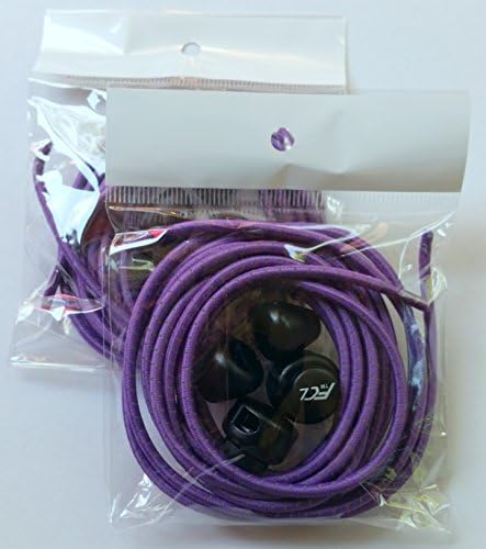 Fast Compete Laces No-tie Reflective Elastic Button-Lock Shoe Laces Violet Purple (2 pair)