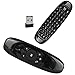 C120 2.4GHz Air Fly Mouse Wireless Mini Keyboard with Mouse Game Handle Android Remote Control for Smart TV Android TV Box PC HTPC IPTV Media Player(Black, Anewkodi)