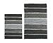 Chardin home Cordural Stripes Bath Mat, Set of 2 Bath Rugs (17x24 Inches & 21x34 Inches) | Non Slip Bathroom Rug, Machine Washable, Plush, Highly Absorbent | Ombre Dark Grey & White