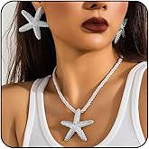 Layered Starfish Necklace Beach Jewelry for Women Seashell Cowrie Puka Shell Necklaces for Women Beach Necklace Turtle Beaded Choker Necklaces Ocean Jewelry
