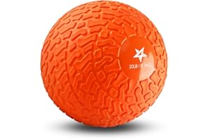 Yes4All Upgraded Fitness Slam Medicine Ball 20lbs for Exercise, Strength, Power Workout | Weighted Ball | Orange Beast