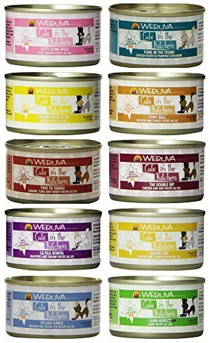 Weruva Grain Free Cats in the Kitchen Canned Cat Food 10 Flavor Variety Bundle, 3.2 Ounces Each (10 CANS TOTAL)