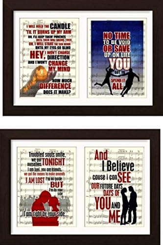 Pearl Jam Inspired 4 Print Set Ready To Frame Mounted /Matted Sheet Music Art Prints